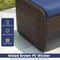 2 Pieces Patio Wicker Ottomans with Metal Frame and Removable Cushions Perfect for Outdoor Seating